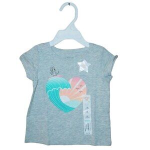 Jumping Beans Toddler Softest Tee Surf Cat Wave Size 12M
